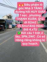 Siêu phẩm lô góc nhà 3 tầng đường hà huy giáp 1 sẹc , phường thạnh xuân, q12,