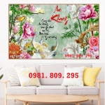 Tranh gạch đẹp chim công 3d