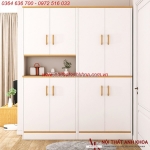 Tủ giày cao kịch trần gỗ mdf thiết kế hiện đại