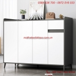 Tủ giày chung cư gỗ công nghiệp màu xám phối trắng cao cấp