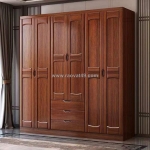 Tủ quần áo gỗ gõ đỏ thiết kế tân cổ điển tinh tế