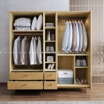 Tủ quần áo gỗ sồi màu vàng kiểu dáng tối giản