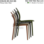 Ghế ngồi café ghế ăn nhựa đúc nguyên khôi có tựa lưng tròn nhập khẩu xếp chồng hcm cc1566-s