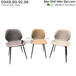 Ghế phòng ăn ghế café nhà hàng bọc nệm simili chân sắt màu đen nhập khẩu cao cấp hcm lux 9a-p