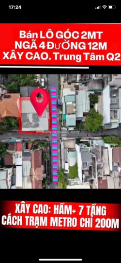 Bán đất góc 2 mặt tiền 9 đăng tiến đông ngay ga metro an phú tp thủ đức