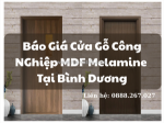Báo giá cửa gỗ công nghiệp mdf melamine tại bình dương