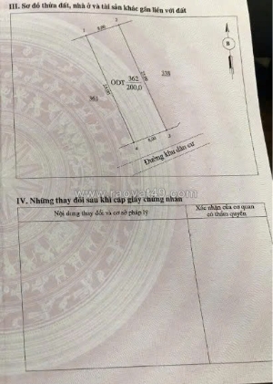 Cần bán nhanh lô đất 200m² tại khu bến sơn, thị trấn yên lập, tỉnh phú thọ.