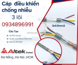 Cáp điều khiển 3x0.5mm2 altek kabel hà nội, đà nẵng, hồ chí minh