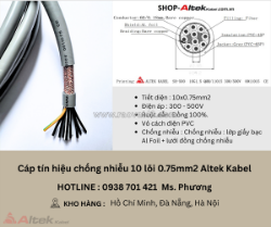 Cáp tín hiệu chống nhiễu 10 lõi 0.75mm2 altek kabel đà nẵng, hà nội, hồ chí minh