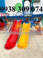 Cầu trượt cho bé ngoài trời, cầu trượt máng đôi công viên