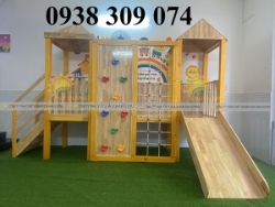 Cầu trượt gỗ liên hoàn, cầu trượt gỗ ngoài trời giá rẻ