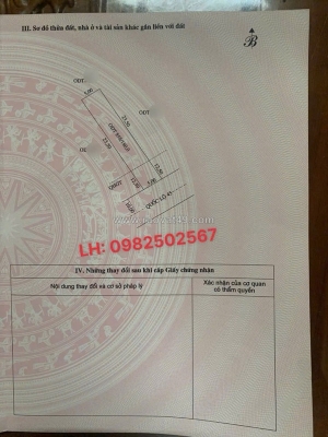 Chính chủ bán đất mặt đường quốc lộ 45 – thị trấn vân du, huyện thạch thành,