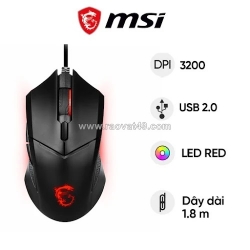 Chuột gaming msi clutch gm08 (đen)