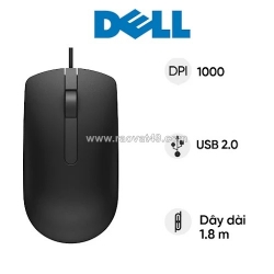 Chuột máy tính dell ms116 (đen)
