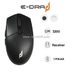 Chuột máy tính gaming không dây e-dra em6102w màu đen
