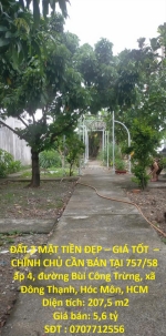 Đất 2 mặt tiền đẹp – giá tốt  – chính chủ cần bán tại 757/58 ấp 4, đường bùi