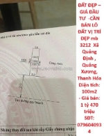Đất đẹp – giá đầu tư  -cần bán lô đất vị trí đẹp mb 3212  xã quảng định , quảng
