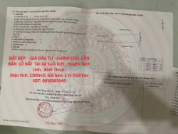 Đất đẹp  - giá đầu tư –chính chủ  cần bán  lô đất  tại xã suối kiết , huyện