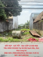 Đất đẹp - giá tốt - bán gấp lô đất mặt tiền kinh doanh tại xã mỹ hạnh bắc, đức