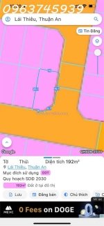 Đất hiếm 2 mặt tiền khu đô thị thuận an, bình dương, ngang 10m x 20m, thích hợp