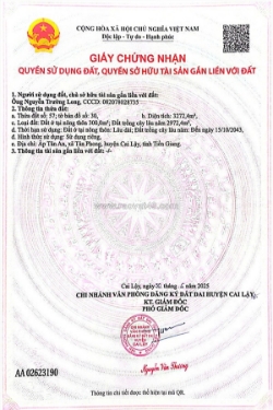 Giá tốt -  chính chủ cần bán nhanh lô đất đẹp có view sông vị trí tại huyện cai