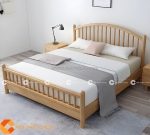 Giường ngủ gỗ sồi tự nhiên thiết kế chắc chắn bền đẹp