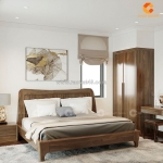 Giường ngủ gỗ tự nhiên thiết kế dày dặn bền đẹp