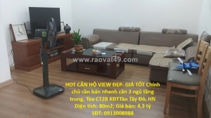 Hot căn hộ view đẹp- giá tốt chính chủ cần bán nhanh căn 2 ngủ tầng trung, tòa