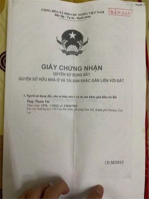 Hot hot - cần bán lô đất tại 135 cao bá quát, p. yên đỗ tp.pleiku , gia lai
