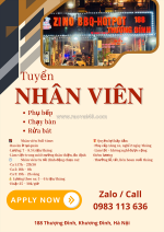Lẩu nướng zino tuyển phụ bếp chạy bàn rửa bát