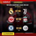 Lịch đấu các loạt trận tâm điểm tại champions league