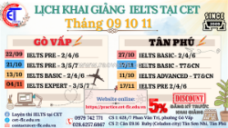 Lịch học ielts tại cet năm 2025 tại tân phú aaaaaammmm2025
