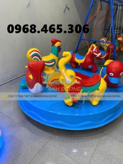 Mâm xoay 5 con thú cho bé, mâm xoay đu quay trẻ em