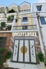 Nhà 4 tầng btct mới đẹp 60m2, đường nhựa xe hơi 7m. khu phân lô nhà cao tầng -