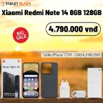Redmi note 14 ram 8gb – bộ nhớ 128gb, lưu trữ thoải mái
