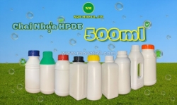 Sản xuất chai nhựa 500ml từ nhựa hdpe nguyên sinh, giao hàng trên toàn quốc