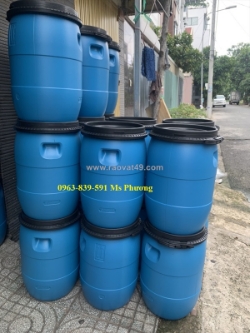 Thùng phuy nhựa 50 lít thiết kế nhỏ gọn dễ di chuyển, phù hợp cho hộ gia đình và xưởng nhỏ