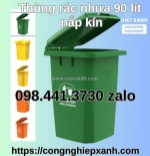 Thùng rác nhựa 660l màu vàng