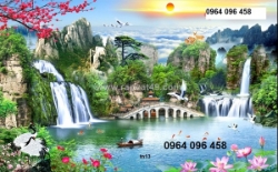 Tranh gạch 3d tranh phong cảnh đồng quê - xc65