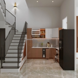 Tủ bếp acrylic chữ l cao cấp nhỏ gọn, tối ưu diện tích