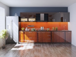 Tủ bếp gỗ công nghiệp phủ acrylic chữ i bóng đẹp