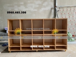 Tủ cặp mầm non bằng gỗ, tủ cặp dép mầm non
