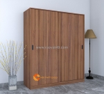 Tủ quần áo cửa lùa màu nâu vân gỗ sang trọng
