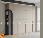 Tủ quần áo gỗ công nghiệp màu xám hiện đại