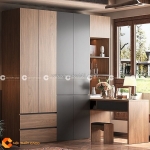 Tủ quần áo gỗ công nghiệp mdf tối giản, màu sắc thanh lịch