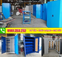 Tủ sắt sơn tĩnh điện 2 cánh đựng dụng cụ vật tư nhà xưởng, gara