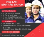 Tuyển nam nữ lđpt làm tại xưởng hương lộ 2 bình tân