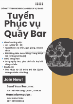 Tuyển nữ nhân viên đứng quầy bar