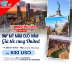 Vi vu mỹ mùa cuối năm tiết kiệm cùng united airlines