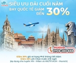 Vietnam airlines ưu đãi bay quốc tế dịp cuối năm